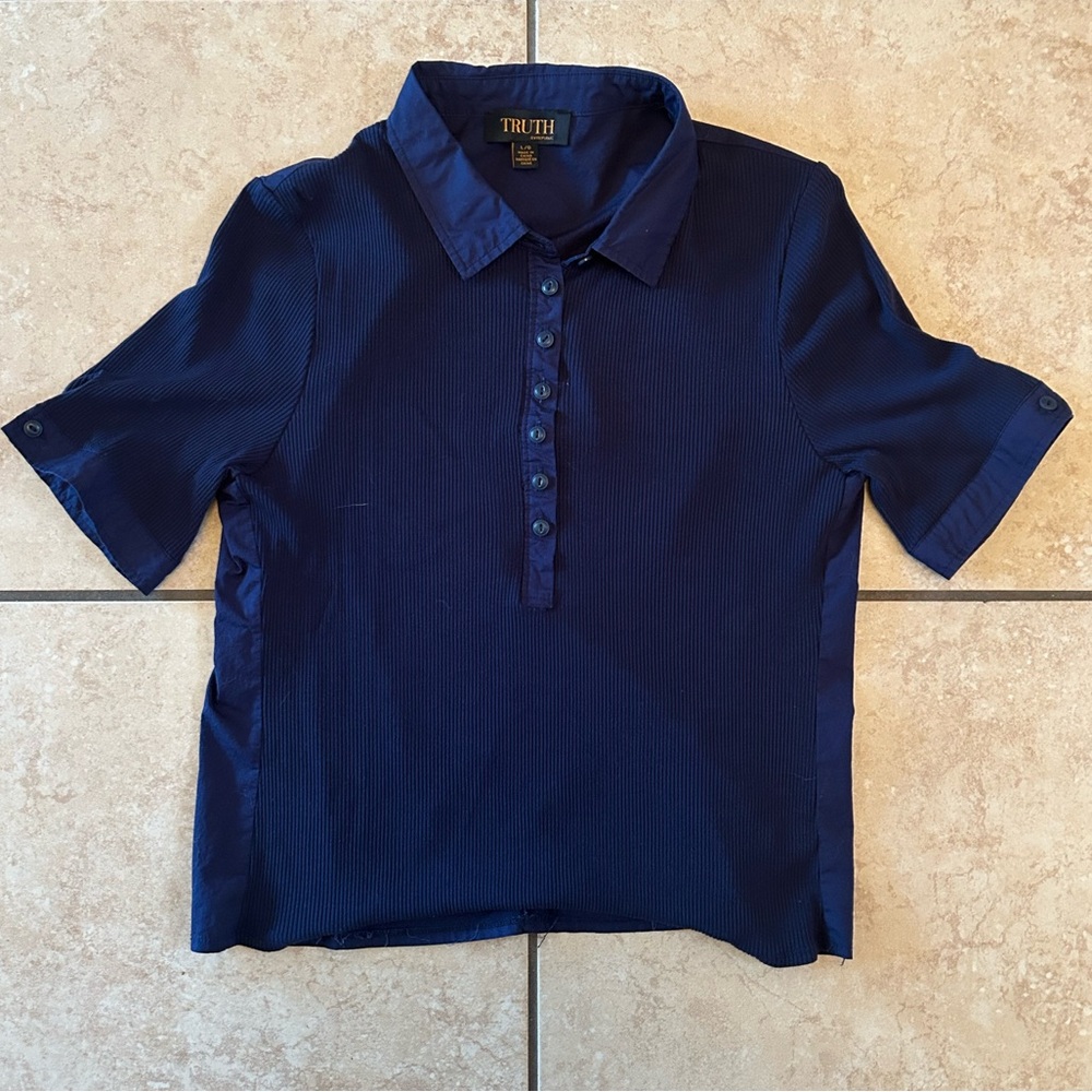 Truth Deep Blue Button-Up Polo